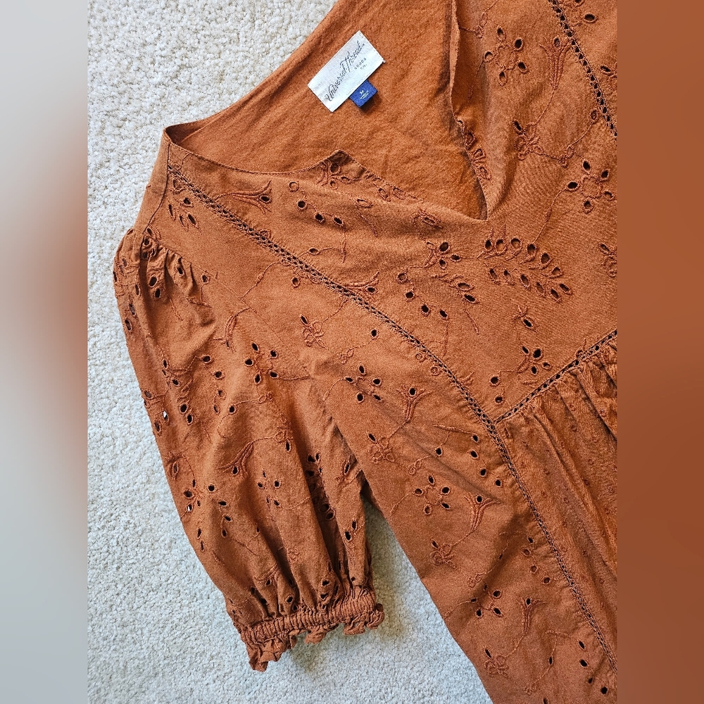 Universal Thread Rust Eyelet V-Neck Dress